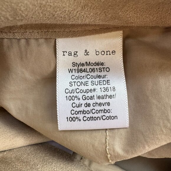 Rag & Bone Suede Mini Shorts Lace Up Front in Tan Brown 27 - Picture 6 of 9